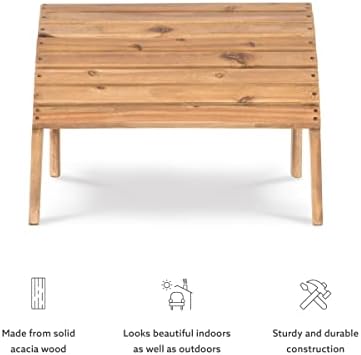 Linon Home Dcor Linon Adirondack Woodstock Ottoman, Teak Stain, Acorn, 21.6&q...