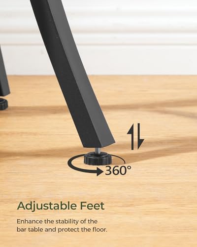 CHOEZON Round Bar Table, 2-Tier High Top & Counter Height Dining Table, f...