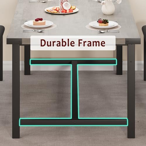 Garvee 63 in Extendable Dining Table Set for 4-6 People, 3-Piece Kitchen Tabl...