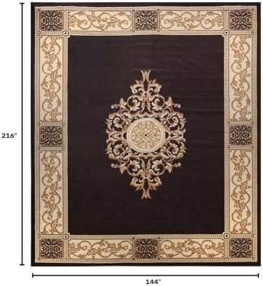 Superior Indoor Washable Area Rug, Non Slip, 12'x18', Coffee