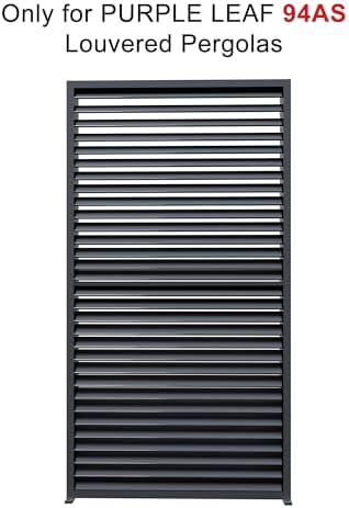 PURPLE LEAF Louvered Pergola Accessory 94AS Aluminum Louver Grille for Optima...