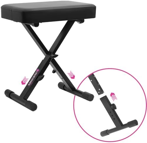 Liquid Stands Foldable Adjustable Piano Bench X-Style for Musicians