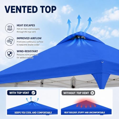 Yaheetech 10x10 Pop Up Canopy Tent for Outdoor Events, Blue
