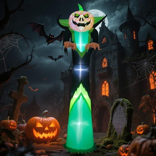12ft Halloween Inflatable Decor with LED Lights Outdoor Blow up Decor Inflata...