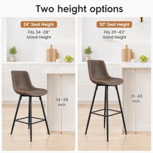 Garvee Bar Stools Set of 3, Counter Height Bar Stools