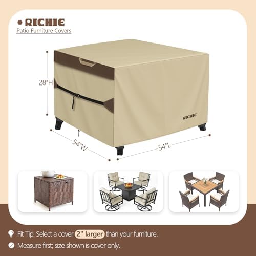 RICHIE Outdoor Patio Furniture Cover - Heavy Duty Waterproof 600D Tough Canva...