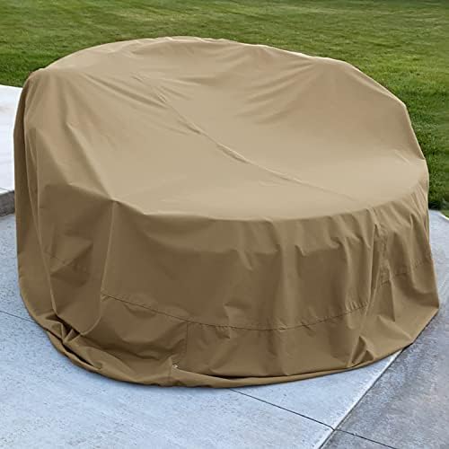 SunPatio Heavy Duty FadeStop Outdoor Round Daybed Cover 75 Inch, Patio Day Be...