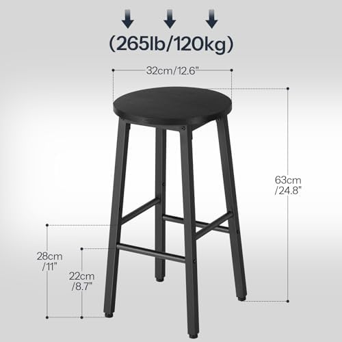 HOOBRO Bar Stools, Bar stools Set of 2,Counter Height Bar Stools, 24.8" ...