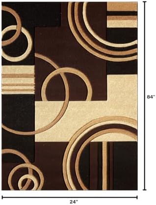 GLORY RUGS Area Rug Modern 2x7 Brown Soft Hand Carved Contemporary Floor Carp...