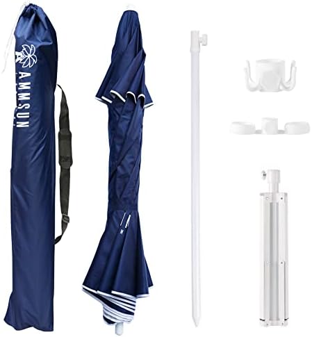 AMMSUN Shade Umbrella, Premium Portable Umbrella with Stand, 6.5ft Lightweigh...