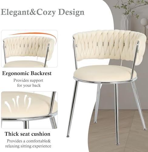 Modern Minimalism Circle Dining Table Set of 4, 36'' Round Tempered G...