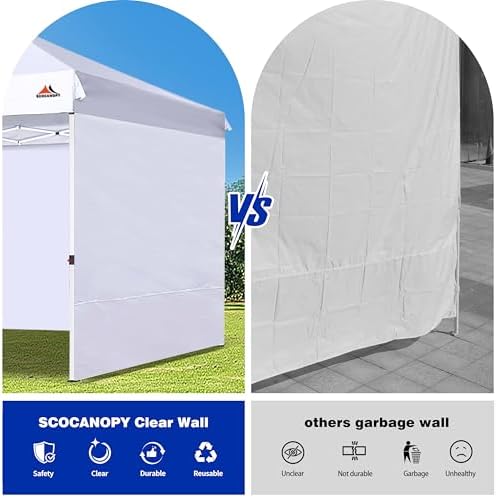 SCOCANOPY SunWall for 10x10 Pop Up Canopy Frame, 3 Pack SideWall Only (10X10,...