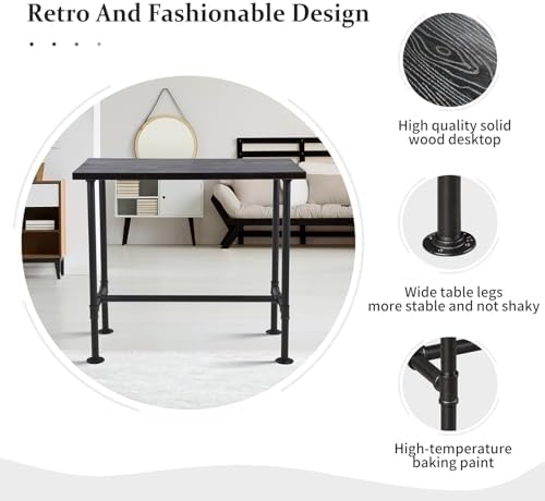DIY Industrial Design Pipe Dining Table Casual Pub BAR Laptop Table Modern St...