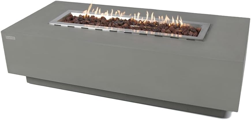 Granville Concrete Fire Pit 60" x 27" Outdoor Patio Firepit Include...