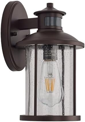 MICSIU Motion Sensor Bronze Outdoor Wall Light 1 Pack, 11.5" Farmhouse