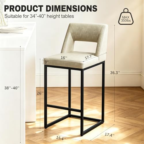 RNKSFX Counter Height Bar Stools Set of 4 for Kitchen Counter Modern Bar Chai...