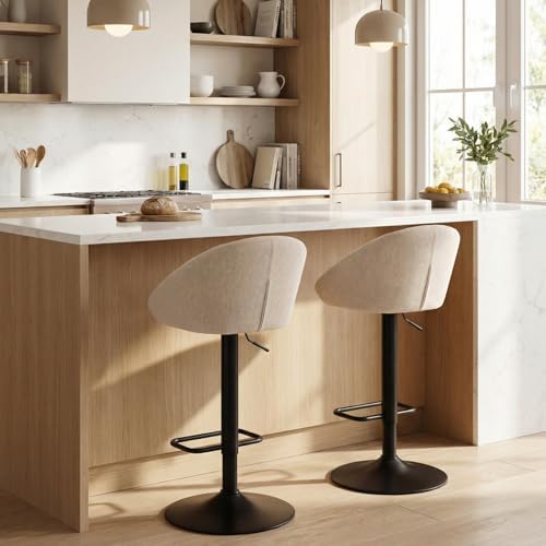 CIMOTA Swivel Adjustable Bar Stools Set of 2 Modern Counter Stools Bar Chairs...