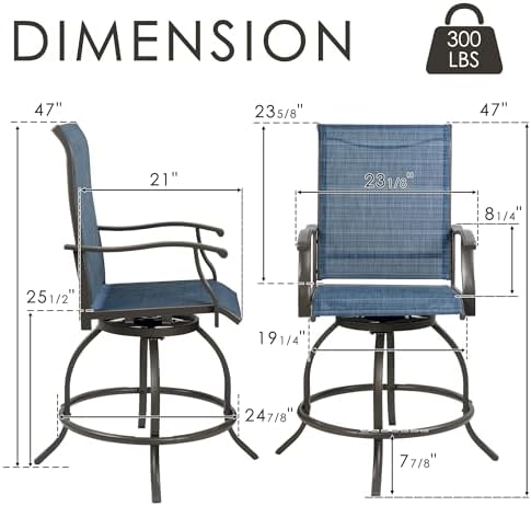 Kozyard Isabella Outdoor Swivel Bar Stools