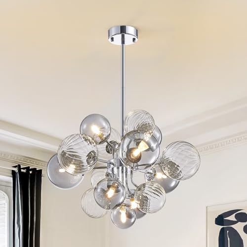 Mid Century Bubble Chandelier 8-Light 24in Sputnik Pendant Light Fixture
