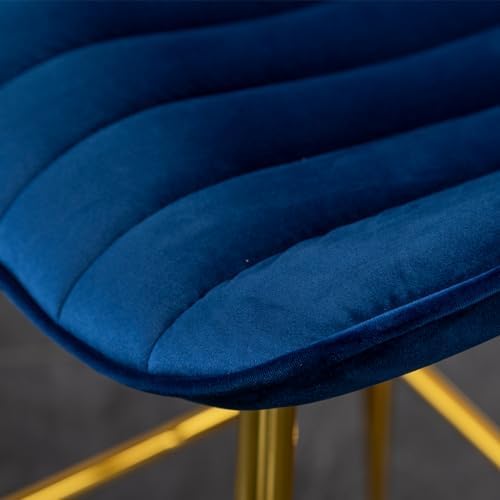 Sidanli Blue Bar Stools Set of 2, 24 Inch Velvet Counter Height Bar Stools wi...