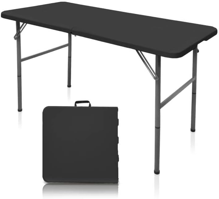 Gocamptoo Folding Table,4ft Indoor Outdoor Heavy Duty Portable Folding Square...
