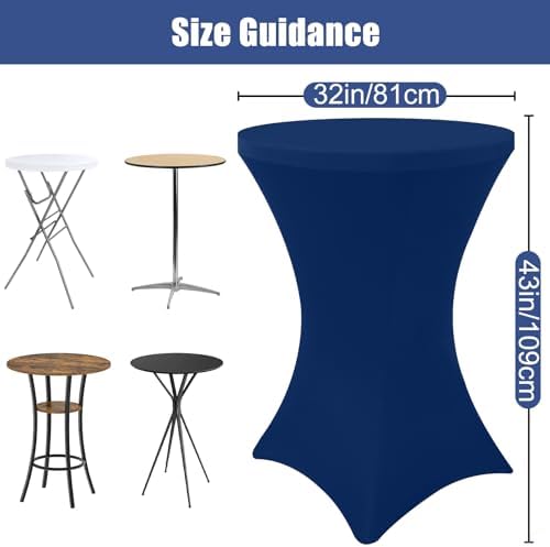 Moosfor Spandex Cocktail Table Covers 4 Pack, Elastic Fitted Stretch Table Cl...