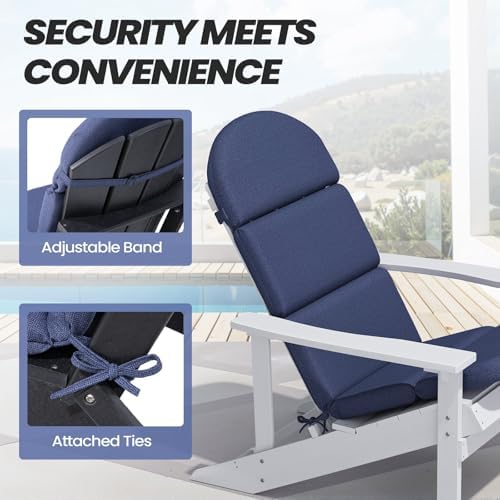50x19.6 In Adirondack Chair Cushion Set of 2, Outdoor Chair Cushion