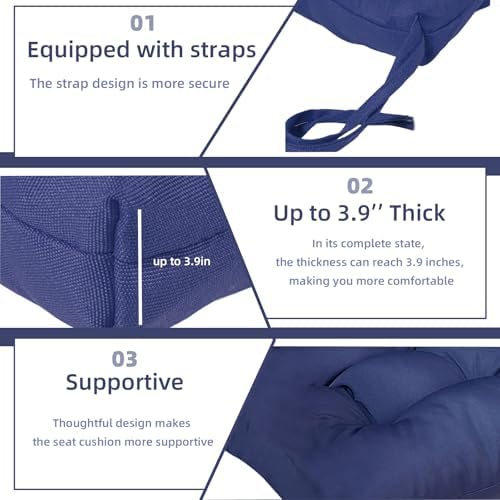 Outdoor Wicker Chair Cushions Set of 2 Waterproof Replacement High Back Seat ...