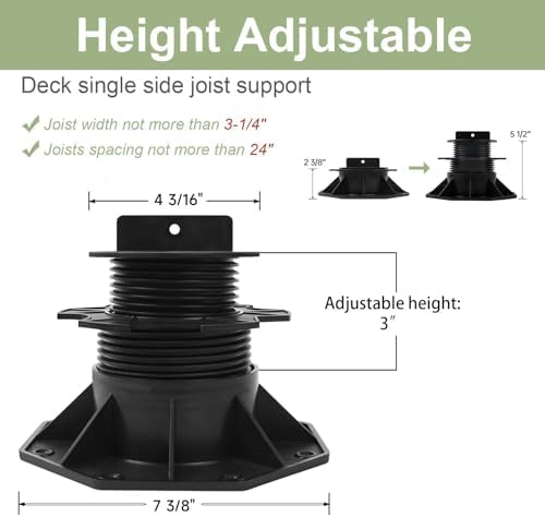 10 Pack Adjustable Plastic Pedestal Paver,Floor Slate Support Floor Lift,Deck...