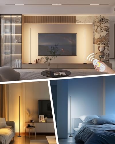 TACAHE Minimalist Corner Floor Lamp - 2700K-6500K Dimmable LED Light