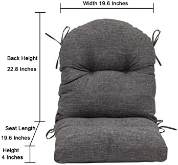 QILLOWAY Tufted Outdoor Chair Cushion Waterproof 43x20x4 Inch Non Slip Replac...