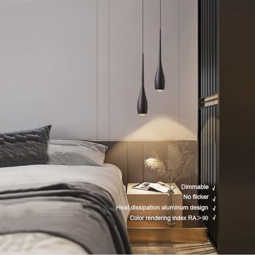 Black Pendant Lights Kitchen Island, Modern LED Pendant Light Fixtures, Small...