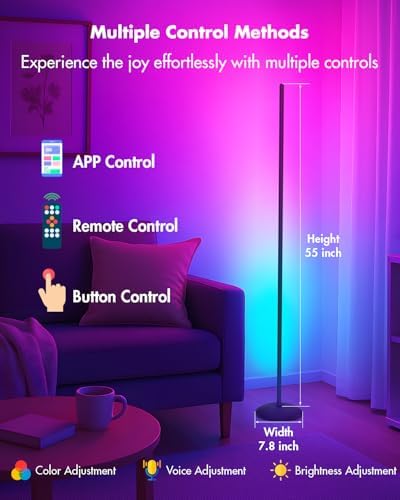Corner Floor Lamp, Smart RGB LED Corner Lamps for Living Room