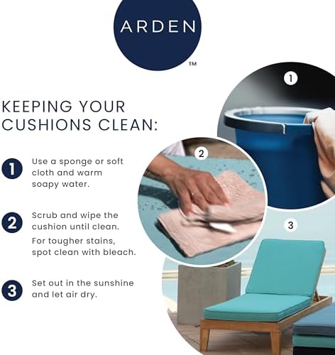 Arden Outdoor Adirondack or Rocking Chair Cushion, 20 x 17, Rain-Proof, Fade ...