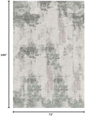 Rugxara 6x9 Green Modern Abstract Washable Rug for Living Room