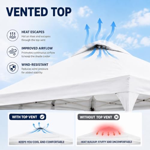 Yaheetech 10x10 Pop Up Canopy Tent for Outdoor Events, White