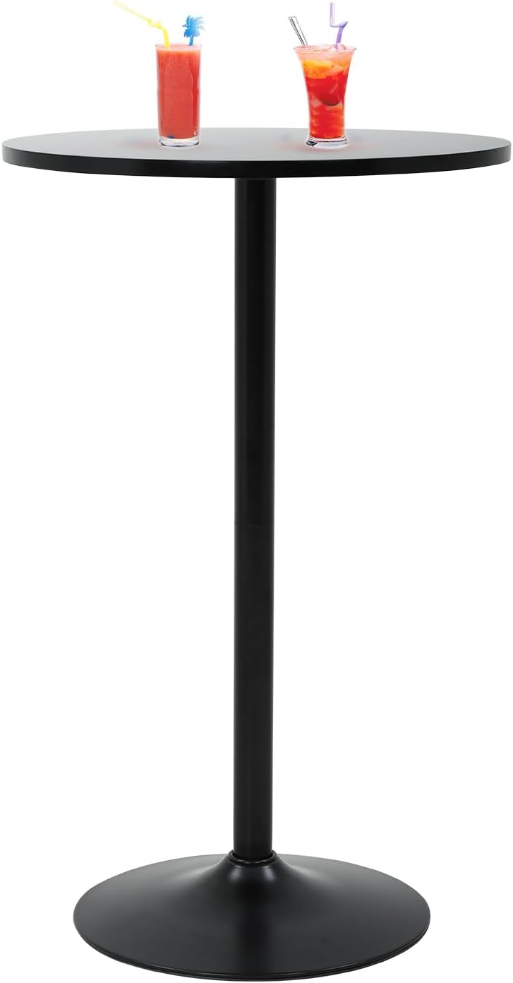 Dopinmin Round Bar Table 40" Height Modern Pub Table, Black