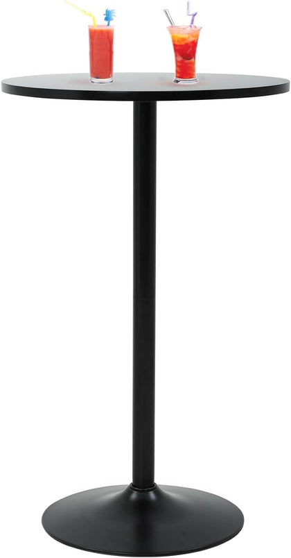 Dopinmin Round Bar Table 40" Height Modern Pub Table, Black