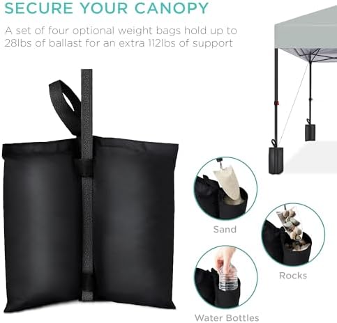 Best Choice Products 8x8 Pop Up Canopy Tent, EZ Setup, Silver