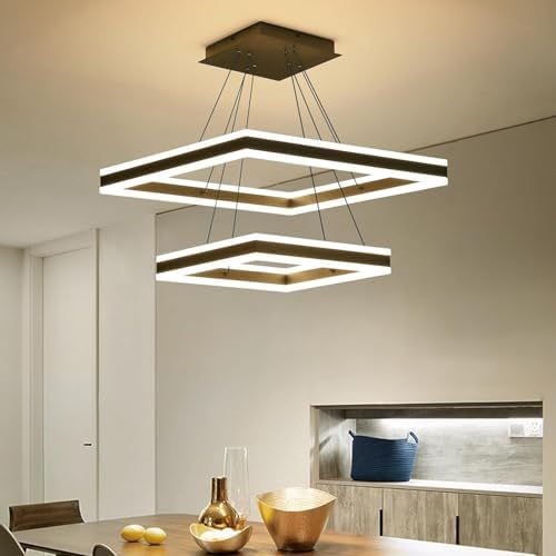 Modern LED Chandelier, 2-Light Black Ceiling Chandelier Pro for Dining Room L...