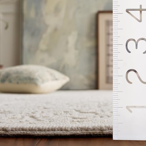 SAFAVIEH Trace Collection X-Large Area Rug - 11' x 15', Ivory, Handma...