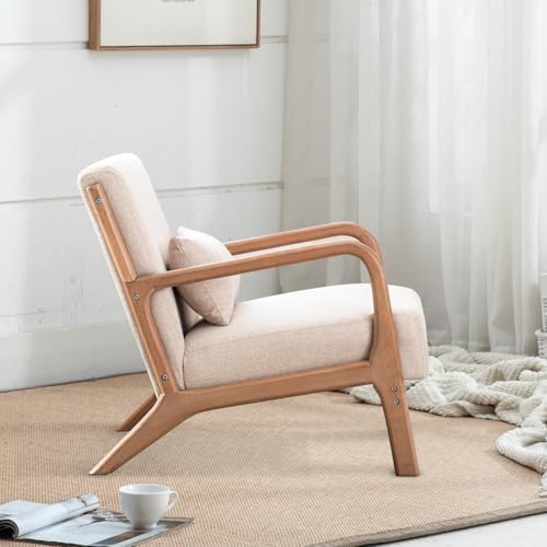 INZOY Mid-Century Modern Accent Chair Set of 2, Upholstered Living Room Chair...