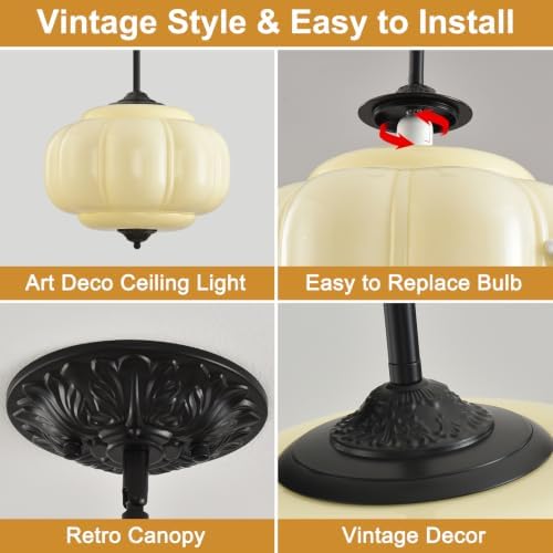 15in Cream Glass Schoolhouse Light Fixture Large, Bulb Included