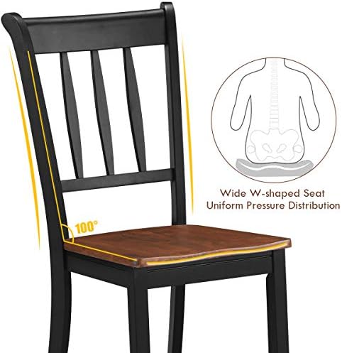 GIANTEX Wood Dining Chairs Set of 4, Armless Kitchen Chairs