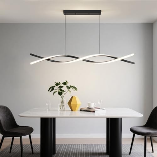 Modern LED Ceiling Pendant Light, 39IN Modern Chandelier with Remote Control ...
