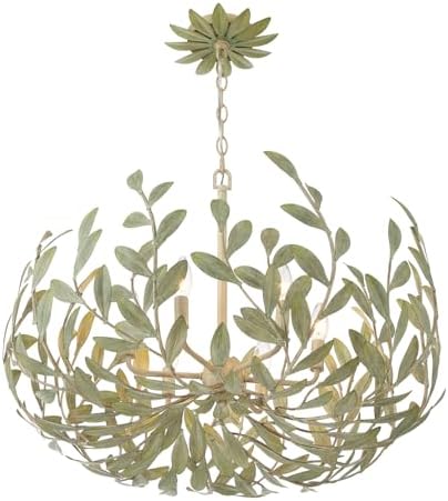 Crystorama Broche 6 Light Champagne Green Tea Chandelier