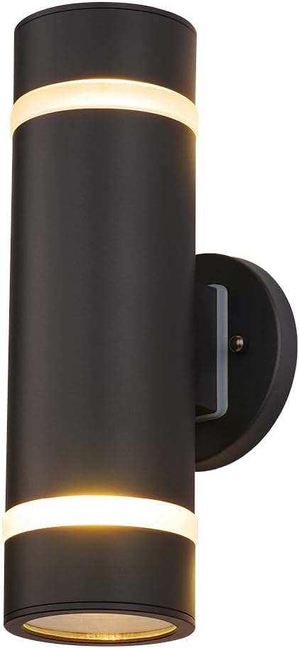 Cerdeco 13" Stainless Steel Modern Outdoor Wall Sconce Cylinder Porch Light
