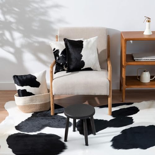 ecowhides 100% Genuine Brazilian Cowhide Pillow Cover – Luxury Leather Decora...