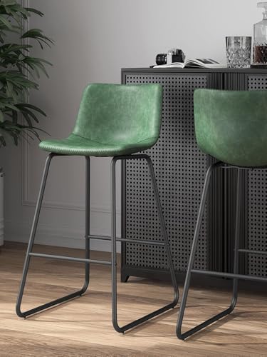 26in Bar Stools Counter Height Chairs Set of 3 (Green)