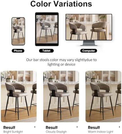 Bar Stools Set of 2, 26" Modern Counter Height Island Stools